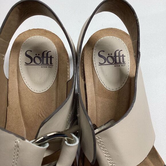 Sofft Bijou Open Toe Sandal Beige | Comfort Leather Wedge Size 7.5 - Picture 14 of 15